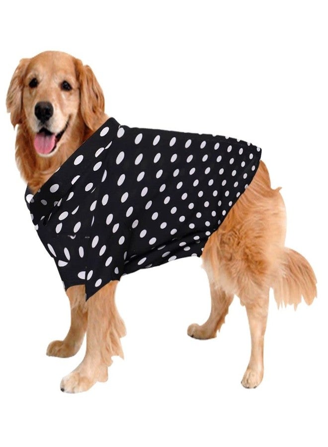 Sage Square Funky Soft Material Dog Shirt | Cool/Funky Print Pet | Soft Light Weight | Comfortable & Breathable Dog Clothing | Trendy Vest Outfit (Medium - 16 inch) (Polka Black) - Image 1